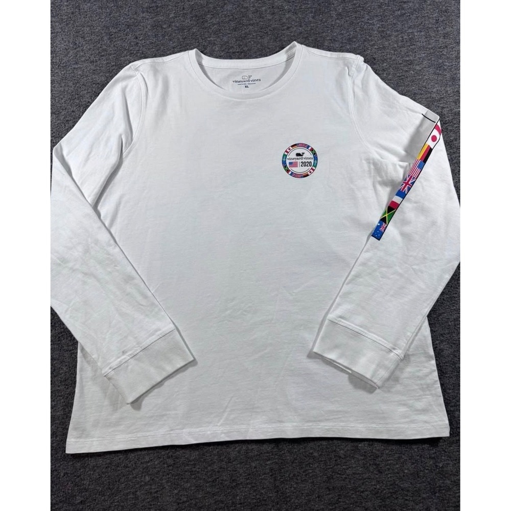 Vineyard Vines 2020 International Flags Long Sleeve T-Shirt White Womens XL